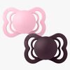 BIBS Supreme Schnuller 2er-Pack Silikon Gr. 1 Symmetrisch, Baby Pink/Plum