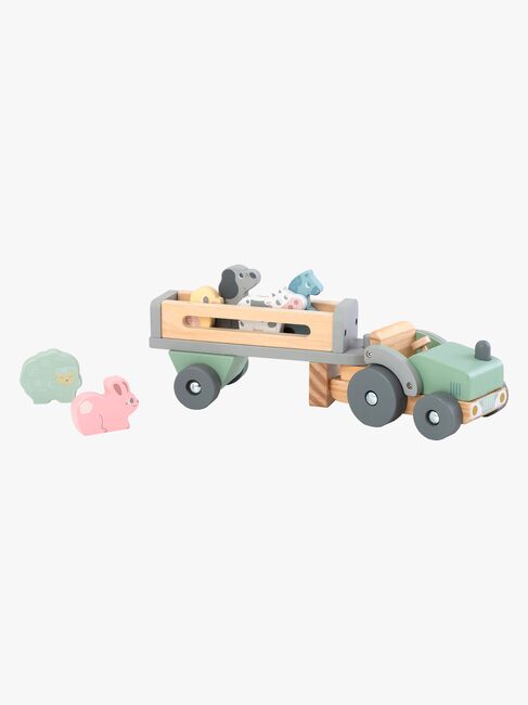 Kinder and Kids Traktor mit Anhänger und Tieren