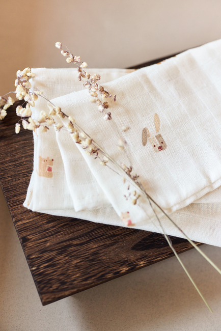 Jollein Waschlappen 3er-Pack, Animal Friends