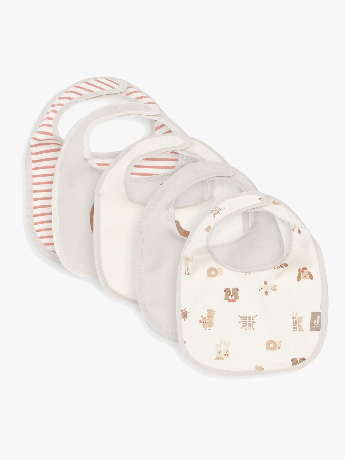 Jollein Bandana Halstuch Wasserdicht 5er-Pack, Animal Friends