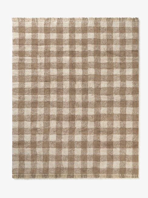 Lorena Canals Waschbarer Vichy Teppich 150x180 cm, Marron