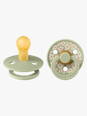 BIBS Studio Colour Schnuller 2er-Pack Latex Größe 1 Rund, Jasmine/Sage Mix
