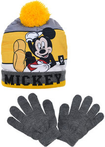Disney Micky Maus Mütze und Handschuhe, Grey
