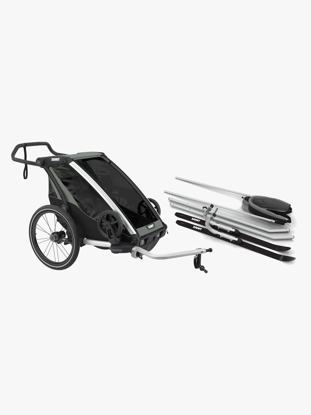Thule Chariot Lite 1 Fahrradanhänger inkl. Ski- & Wanderset, Agave