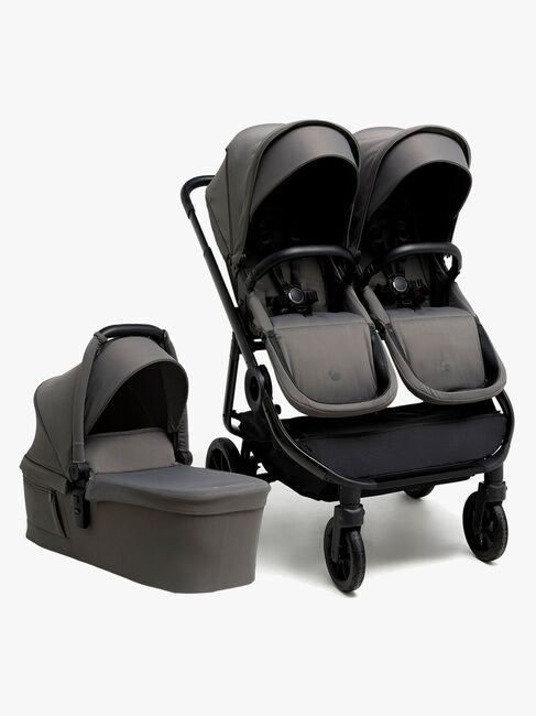 Beemoo Pro Twin 2 Geschwisterwagen inkl. Liegewanne, Mocha Grey