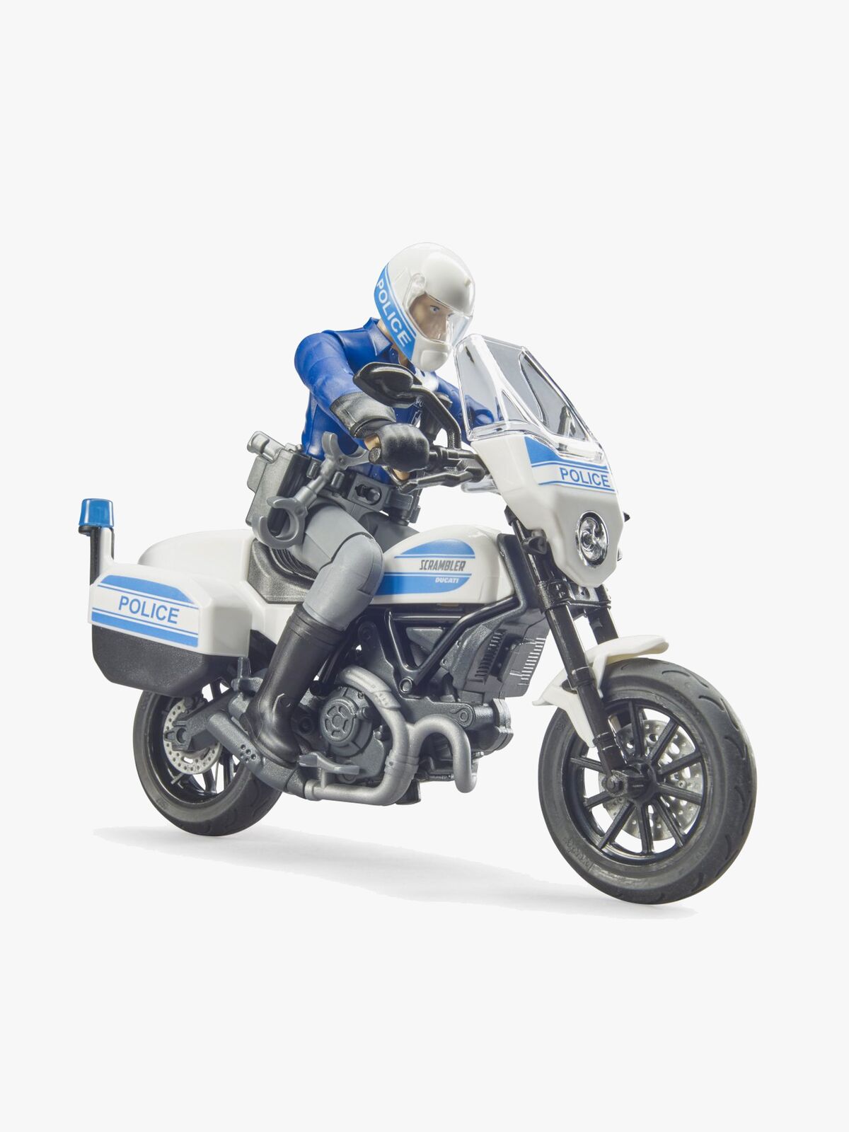 Bruder BWorld Scrambler Ducati Polizeimotorrad mit Fahrer