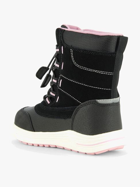 Leaf Jaren Winterstiefel, Schwarz/Rosa