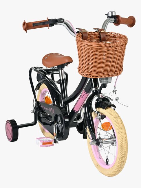 Volare Excellent Fahrrad mit Korb 12 Zoll, Schwarz