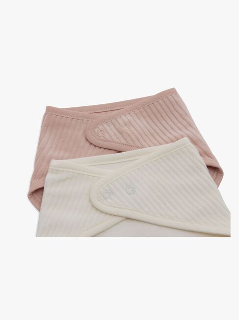 Jollein Velvet Rib Bandana Halstücher 2er-Pack, Wild Rose/Ivory