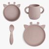 nuuroo Lykke Giraff Tellerset 4er-Pack Silikon, Woodrose