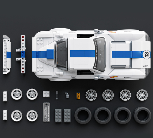 Mattel Brick Shop Hot Wheels Elite Series Brick Shop Hot Wheels Bau-Set Corvette Grand Sport 918 Teile