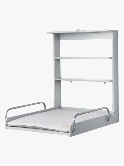 Roba Wandmontierter Wickeltisch & Wickelunterlage, Taupe Lacquered/Silver Grey