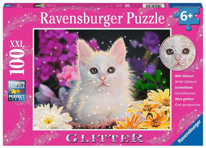 Ravensburger Puzzle White Kitten Glitter 100 Teile