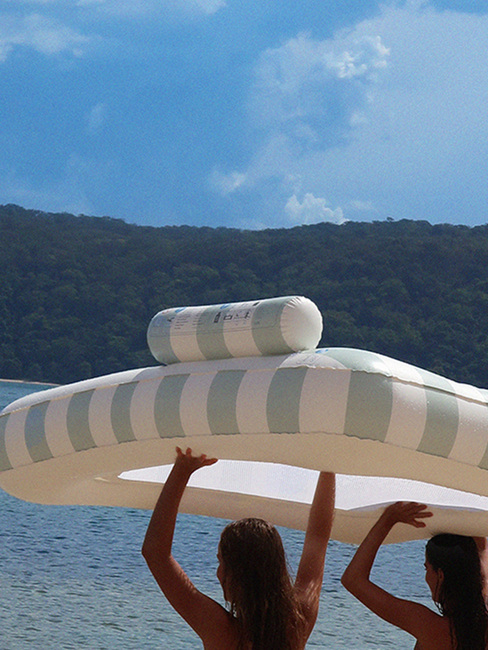 SUNNYLiFE Lux Twin Schwimmende Hängematte, The Vacay Soft Olive