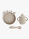 nuuroo Elias Giraffe Tellerset 3er-Pack Silikon, Cobblestone