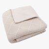 Jollein Strick-Decke Karomuster mit Teddy-Fleece, Oatmeal
