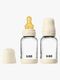BIBS Slow Flow Glas Fläschchen Latex 2er-Pack 120 ml, Ivory