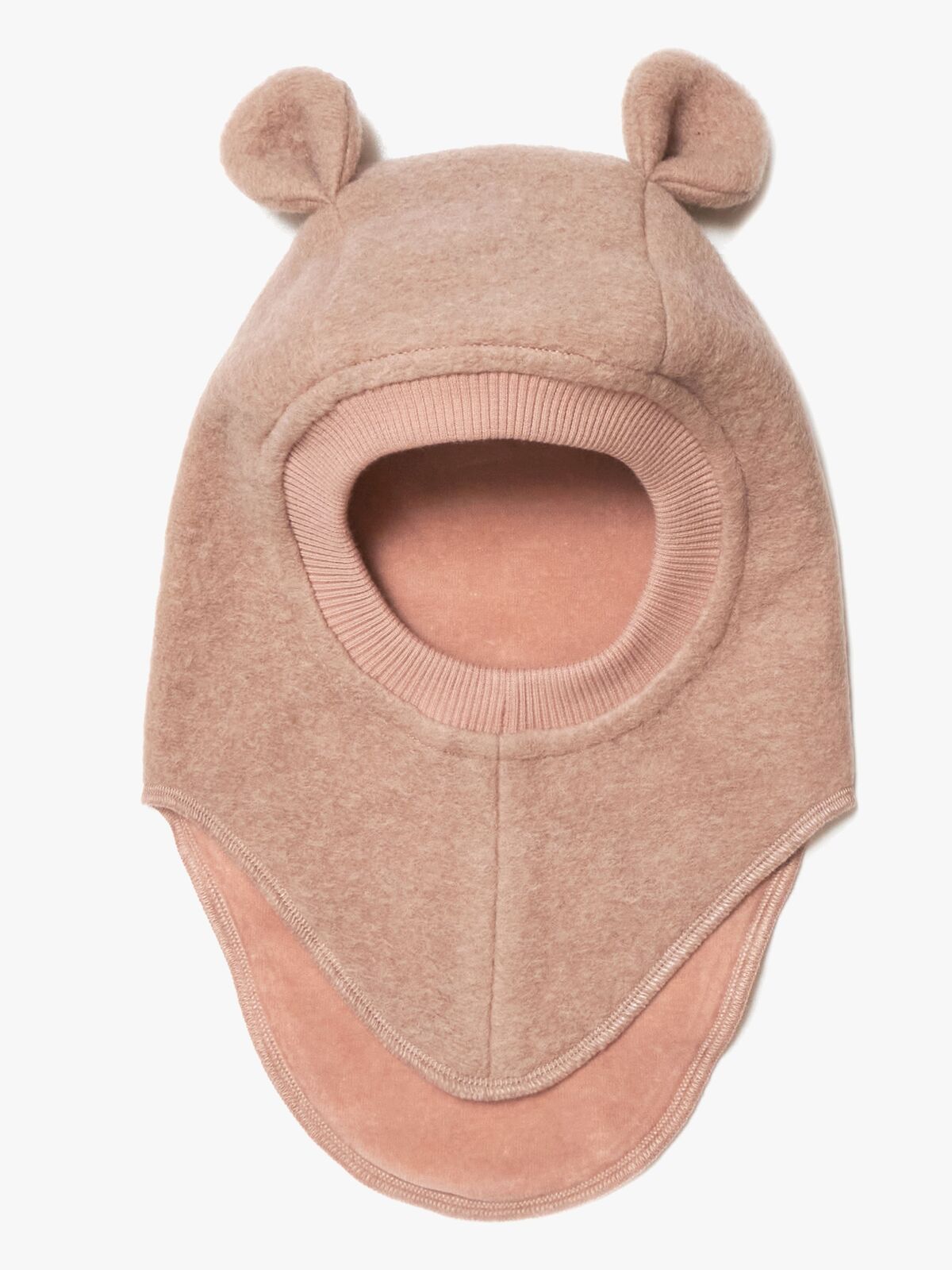 Huttelihut Schlupfmütze Merinowolle mit Ohren, Rose Melange