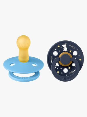 BIBS x Moomin Colour Good Night Schnuller 2er-Pack Latex Größe 2, Breeze