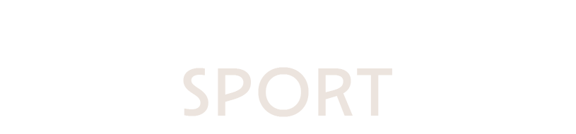 Das Wort 'SPORT' in Großbuchstaben auf weißem Hintergrund.