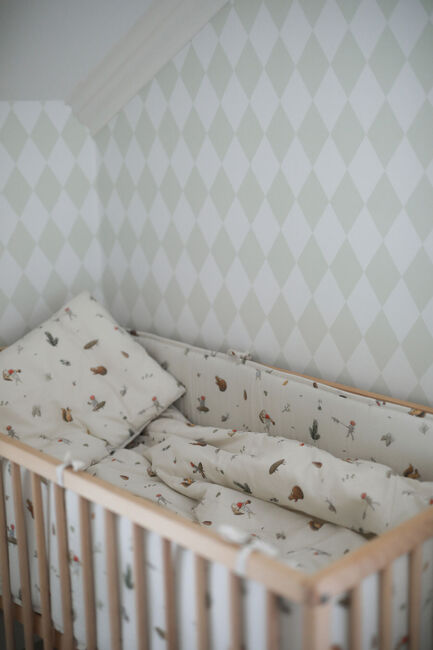 Elsa Beskow Tomtebobarnen Bettwäsche-Set 100 x 130 cm Babybett, Beige