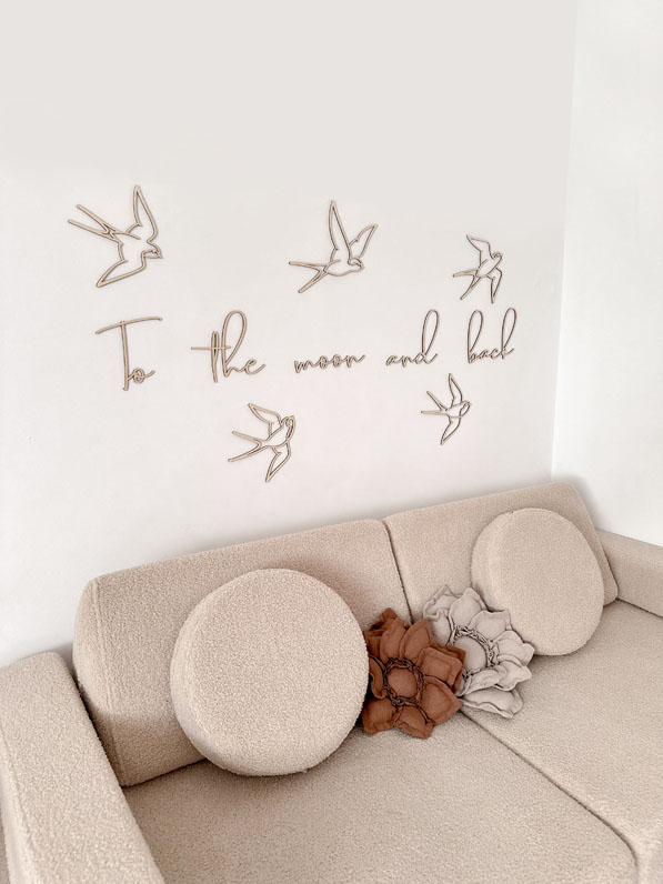 lis wycina To The Moon And Back Wanddekoration Schwalben