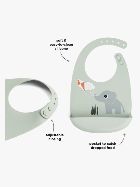 Done By Deer Playground Silikon Lätzchen, Green