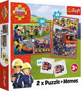 Trefl Feuerwehrmann Sam Puzzles 2-in-1 + Memo-Spiel
