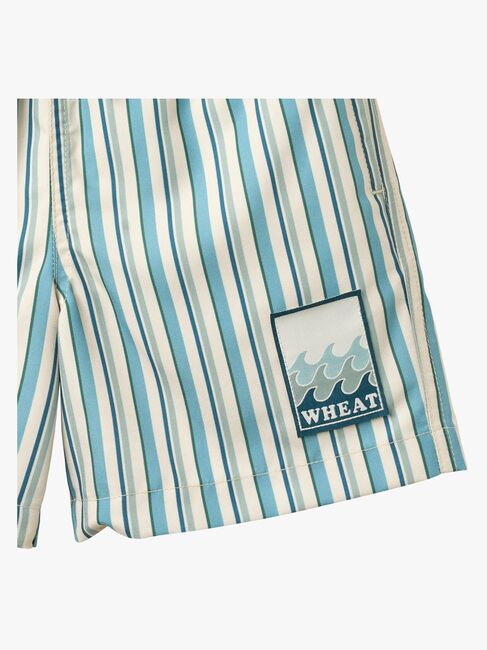 Wheat Hansi Badge Badehose, Aqua Stripe