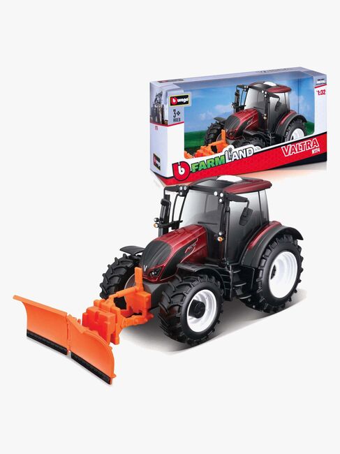 Bburago 1:32 Valtra Farm Traktor N174 mit Schneepflug