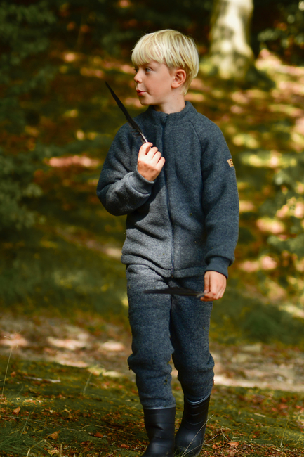 Mikk-Line Wollfilz-Hose Kind, Anthracite Melange