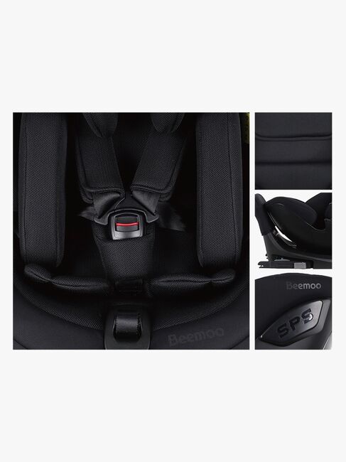 Beemoo Rotate i-Size Kindersitz, Black Mesh