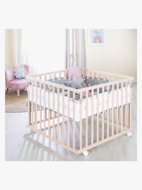 Roba Laufgitter mit Rädern, Little Stars Wood
