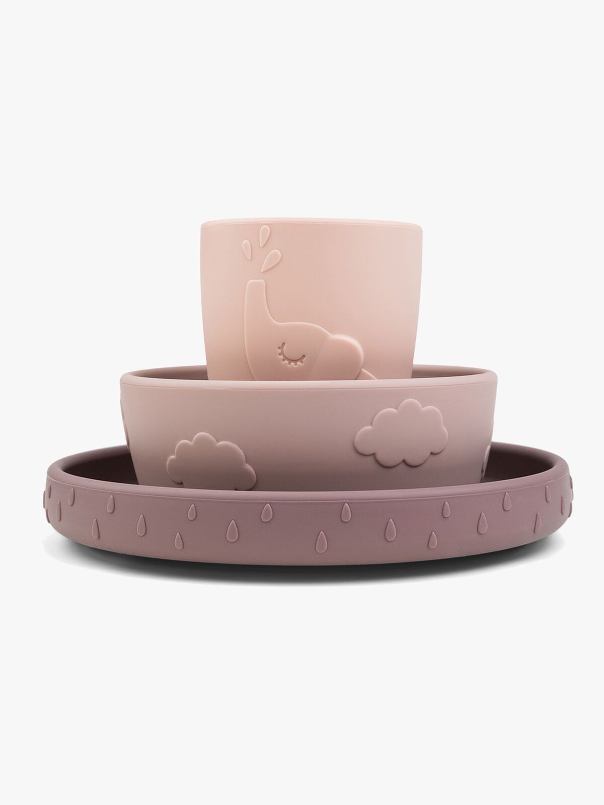 Done By Deer Stick & Stay Geschirr-Set Deer Friends, Powder