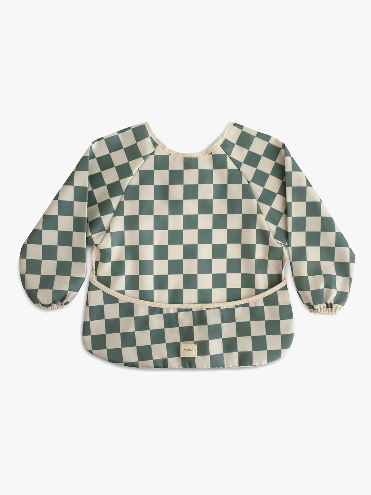 Mushie Langärmliges Lätzchen, Olive Check