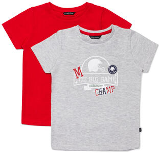 Luca & Lola San Marino T-Shirt 2er-Pack, Grey/Red