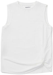 Hyperfied Jersey Knot Tank Top, Snow White