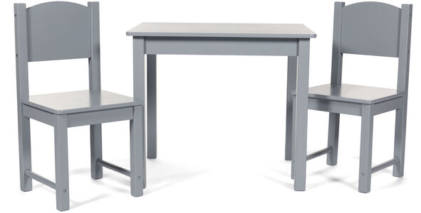 JLY Classic Tisch und 2er-Pack Stühle, Grau