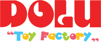 Logo mit dem Text "Dolu Toy Factory" in bunten Buchstaben.