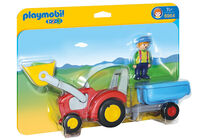 Playmobil 6964 123 Bauer mit Traktor und Anhänger