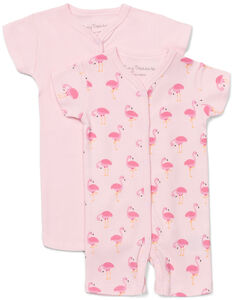 Tiny Treasure Summer Bodysuit 2er-Pack, Pink/Flamingo