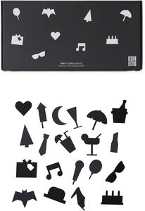 Design Letters Party Icons für Nachrichtentafel 20 St, Schwarz