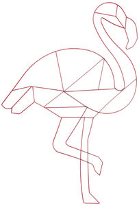 POPP Wanddekoration Flamingo, Rot