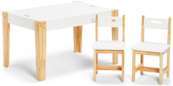 Alice & Fox Spieltisch und Stuhl mit Aufbewahrung, Weiß