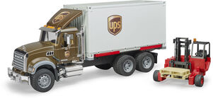 Bruder MACK Granite UPS Logistik-LKW Mit Mitnahmestapler