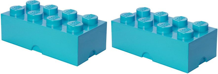 LEGO Aufbewahrung Paket Groß 2er-Pack, Azur