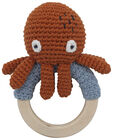 Sebra Morgan The Octopus Gehäkelte Rassel, Rusty Red