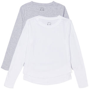 Luca & Lola Alfonsia Langärmliges T-Shirt 2er-Pack, Grey Melange/White