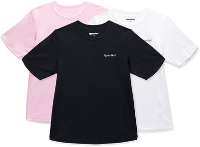 Hyperfied Wave T-Shirt 3er Pack, Black/White/Fairy Tale