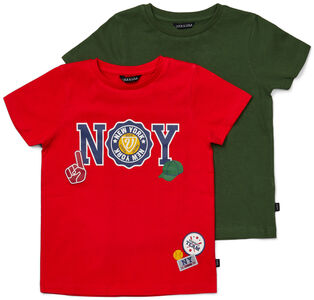 Luca & Lola San Marino T-Shirt 2er-Pack, Red/Army Green